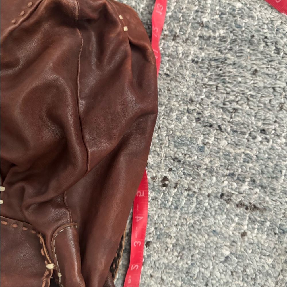 49 Square Miles Brown Distressed Leather Tote Bag - Picture 8 of 10